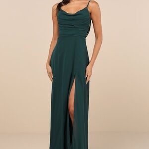 Lulus Emerald Sleeveless Cowl Neck Maxi Dress